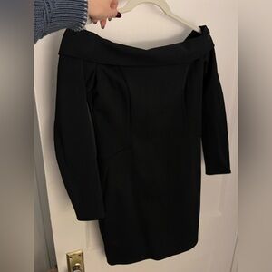 Halston Heritage Black Off the Shoulder Long Sleeve Dress